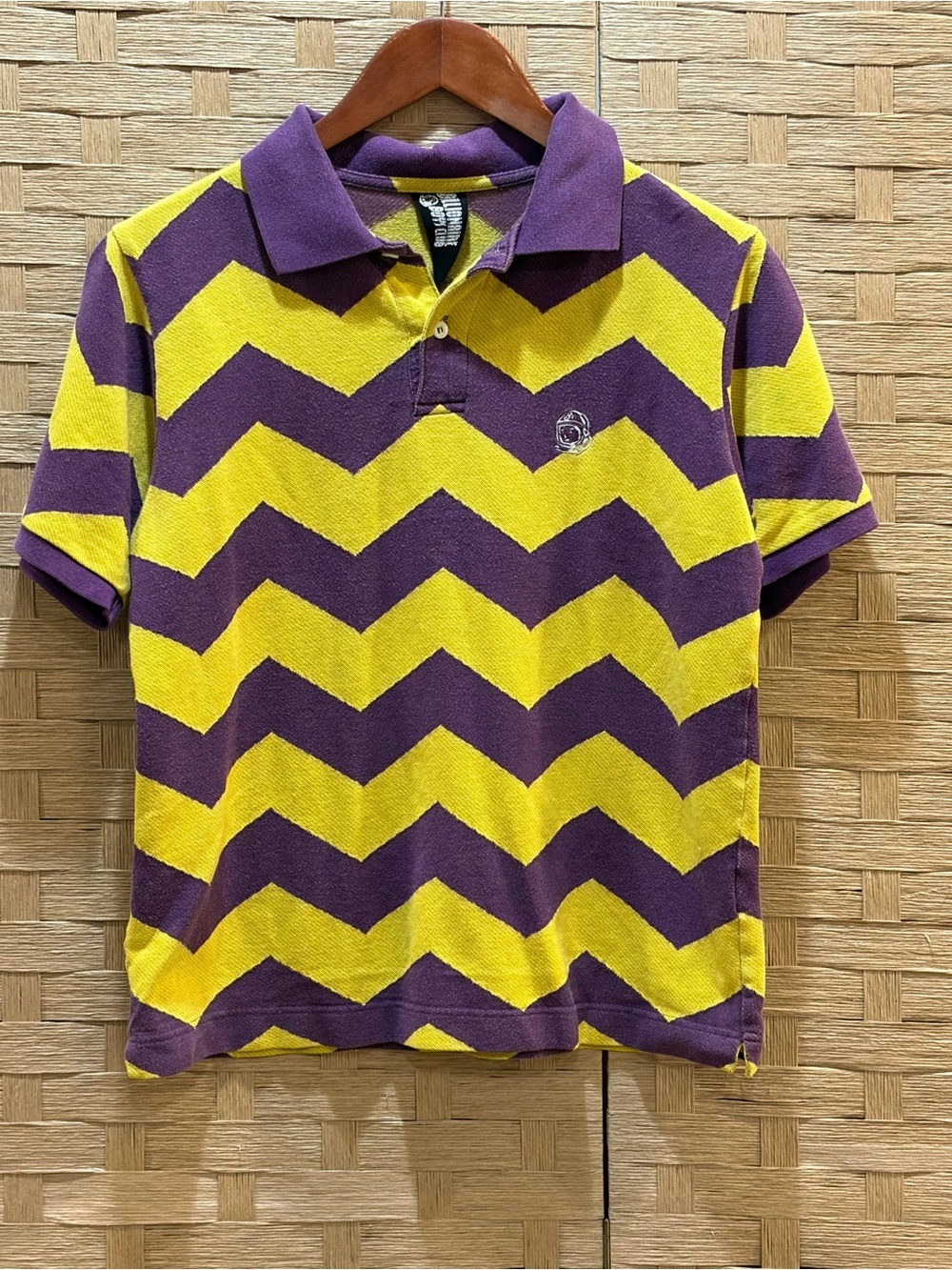 Billionaire Boys Club Zig Zag Polo Yellow Purple Size M